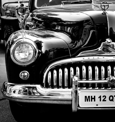 Antique car grayscale images
